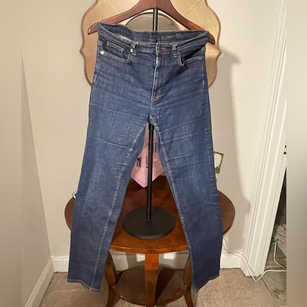 COS Women’s Dark Wash Mid Rise Ankle Skinny Jeans w/ Stretch size 30